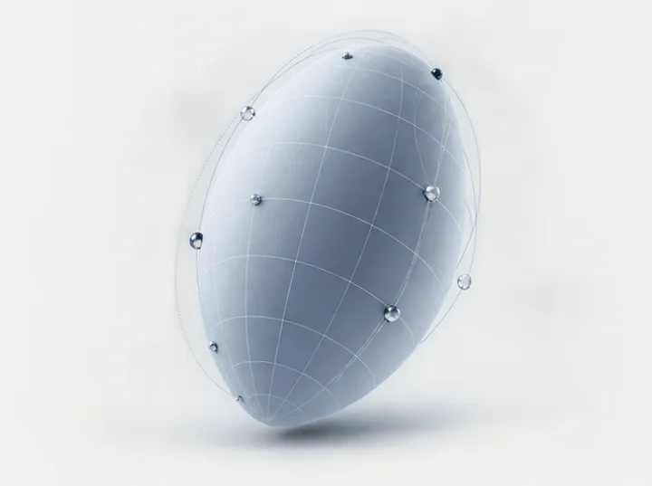 An illustration of a contoured surface mapped with a measurement mesh.